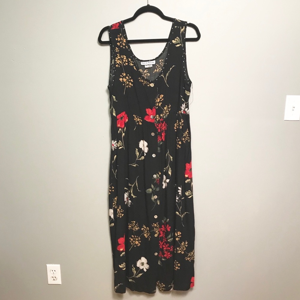 90s Sharon Anthony Floral Sleeveless Dress